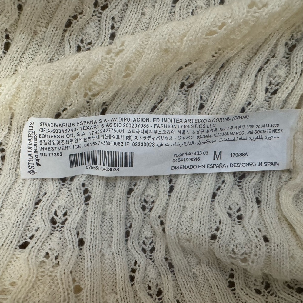 Stradivarius Off The Shoulder Cream Sweater with Tie Medium - Picture 5 of 6